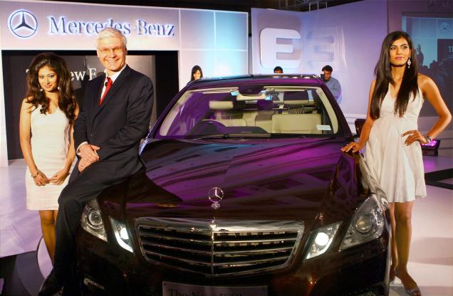 Wilfried G. Aulbur, Managing Director and Chief Executive Officer of Mercedes Benz India, poses in support of a picture in the launch of the company's new to the job E-Class car